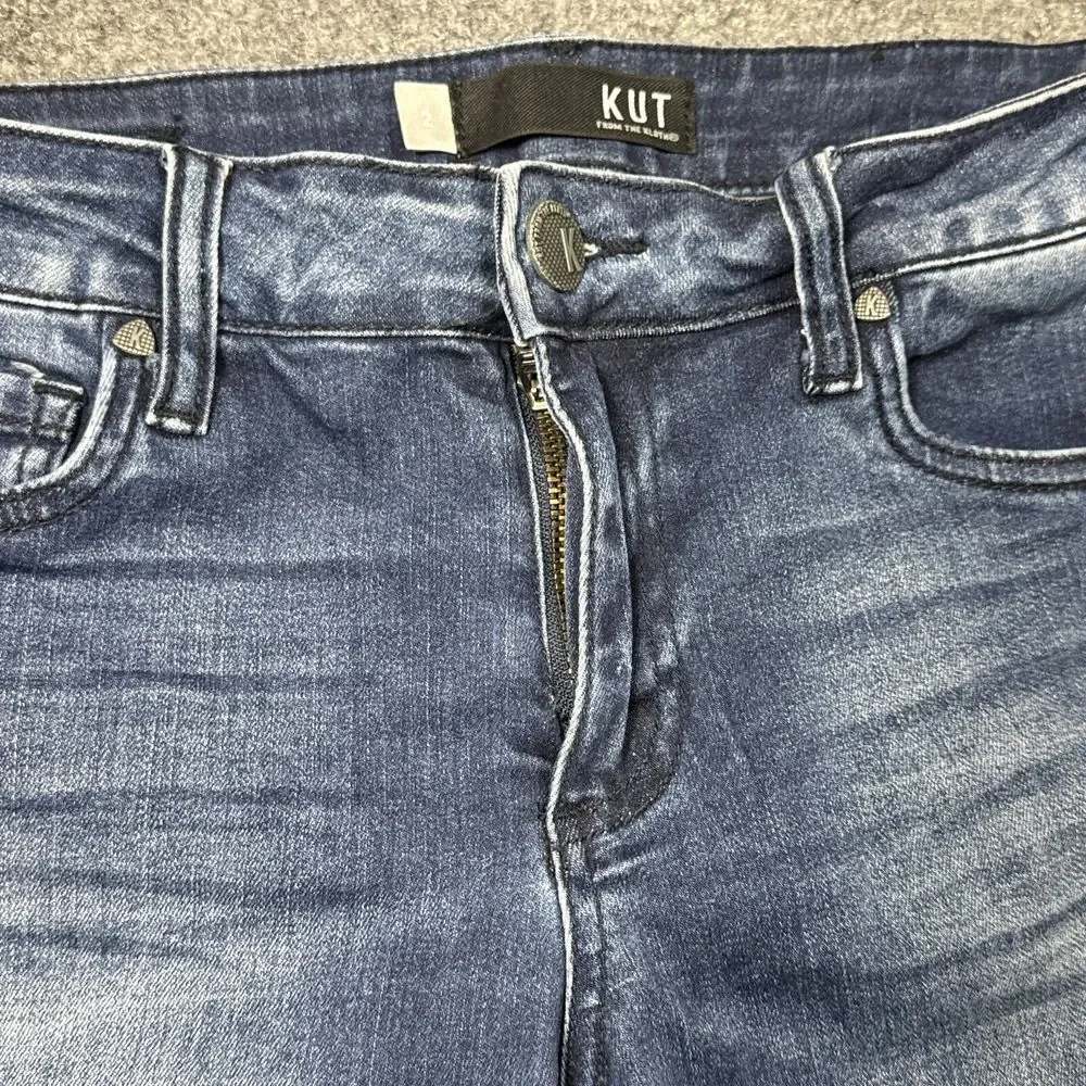 Women's Kut from the Kloth Medium Wash Mid Rise Donna Ankle Skinny Jeans sz 2 - Picture 4 of 8